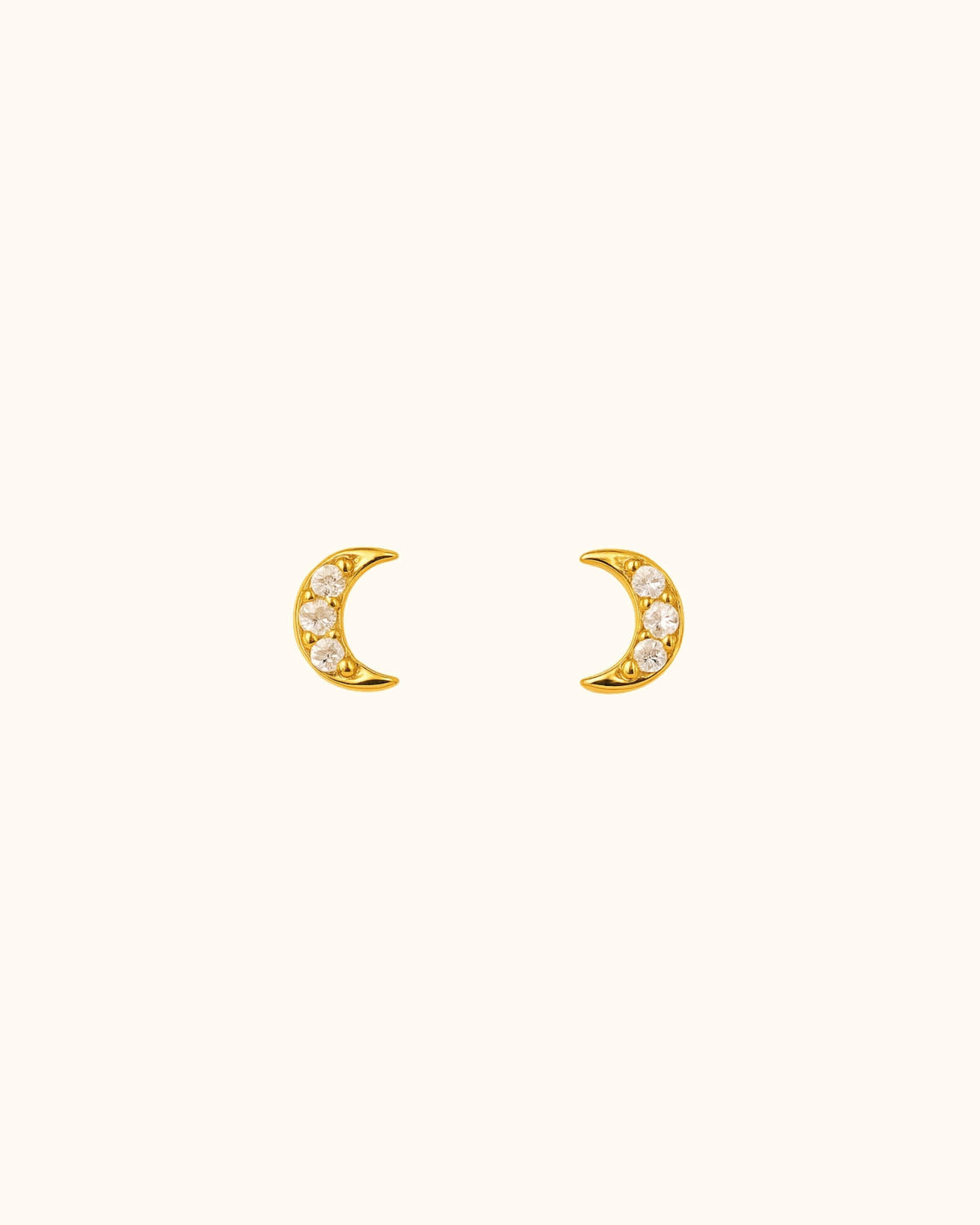Puces d'oreilles Luna lune dorées