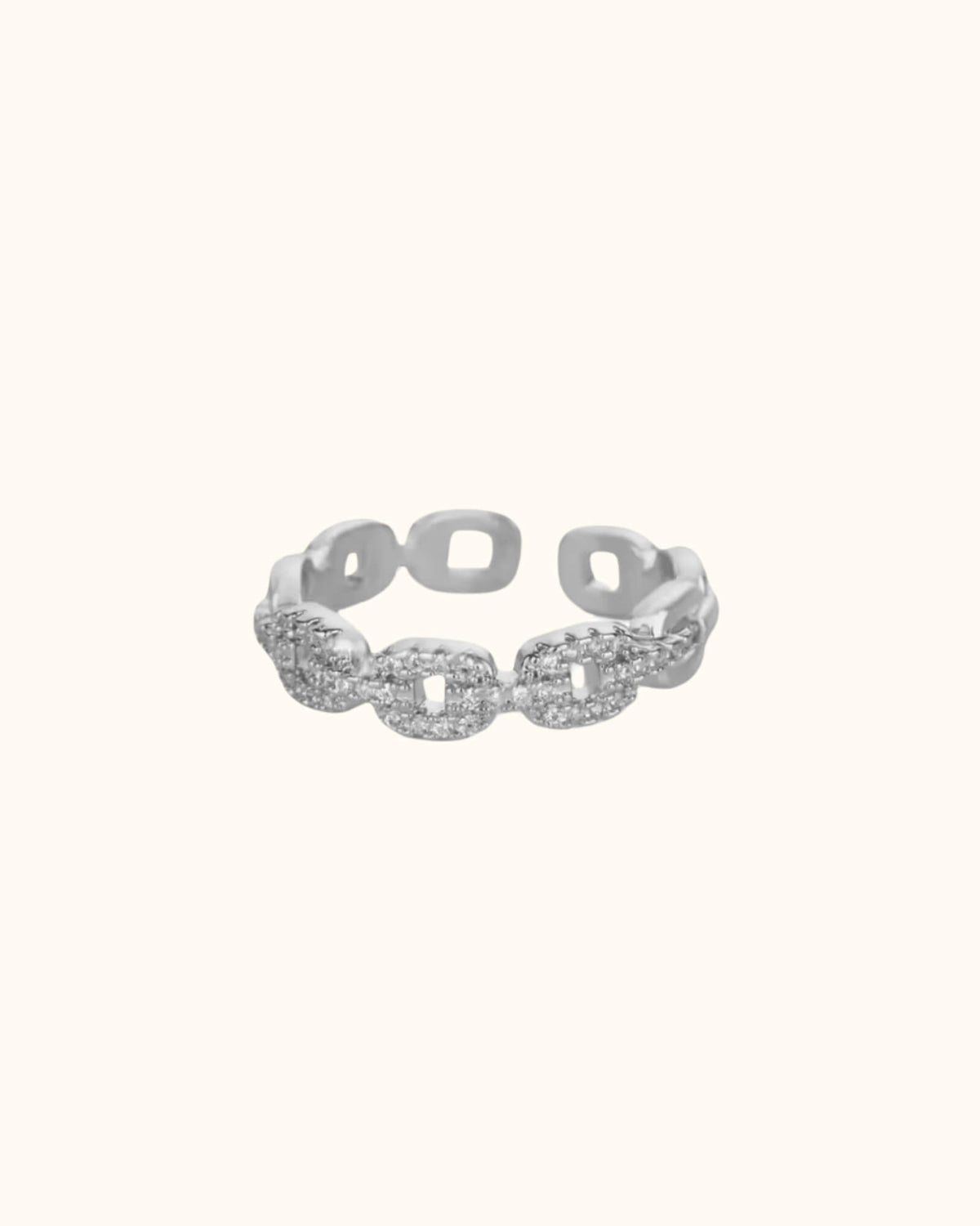 Bague chaîne en acier inoxydable doré, taille ajustable