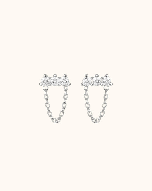 Boucles d'oreilles Aria fines argentées