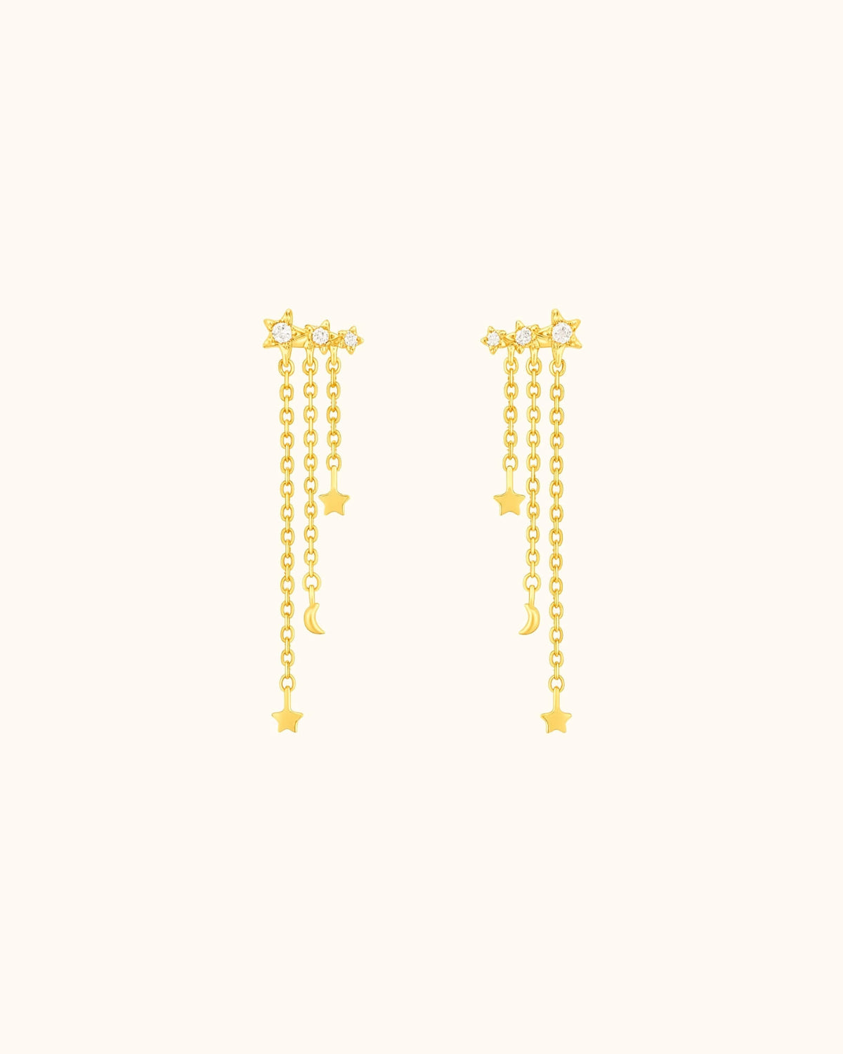 Boucles d'oreilles pendantes Audacieuse dorées