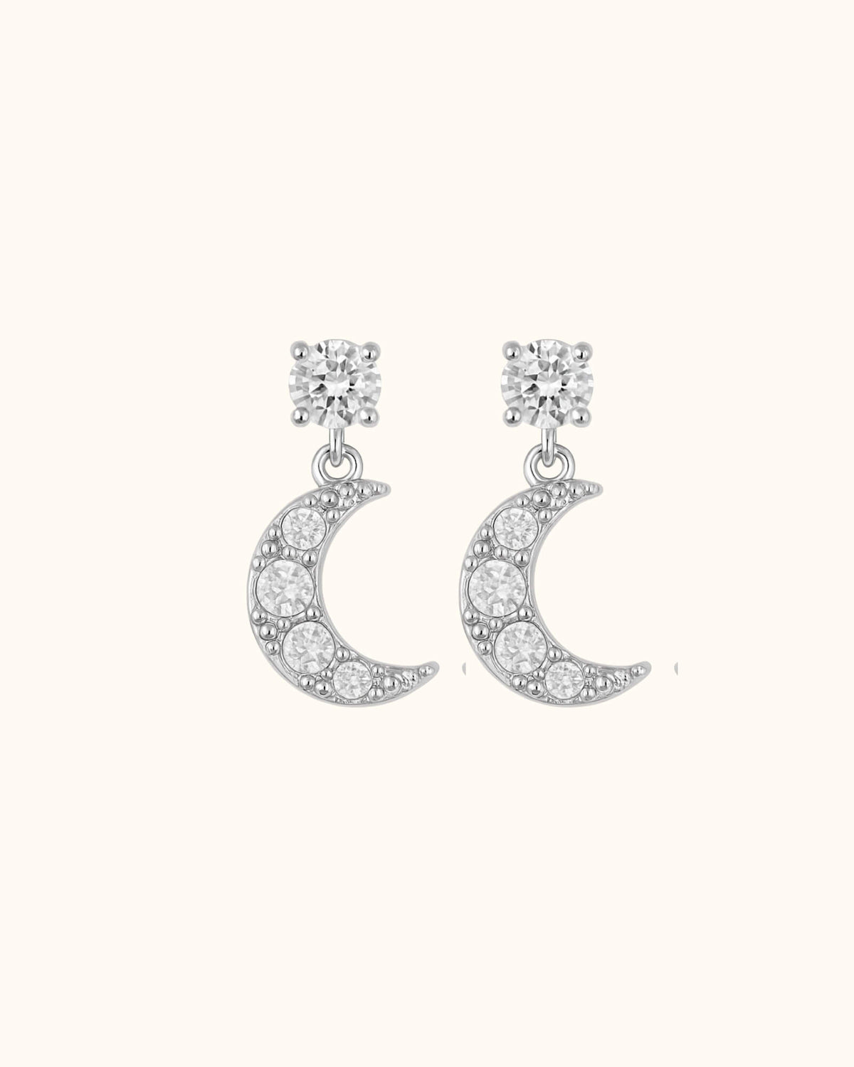 Boucles d'oreilles Luna lune argentées