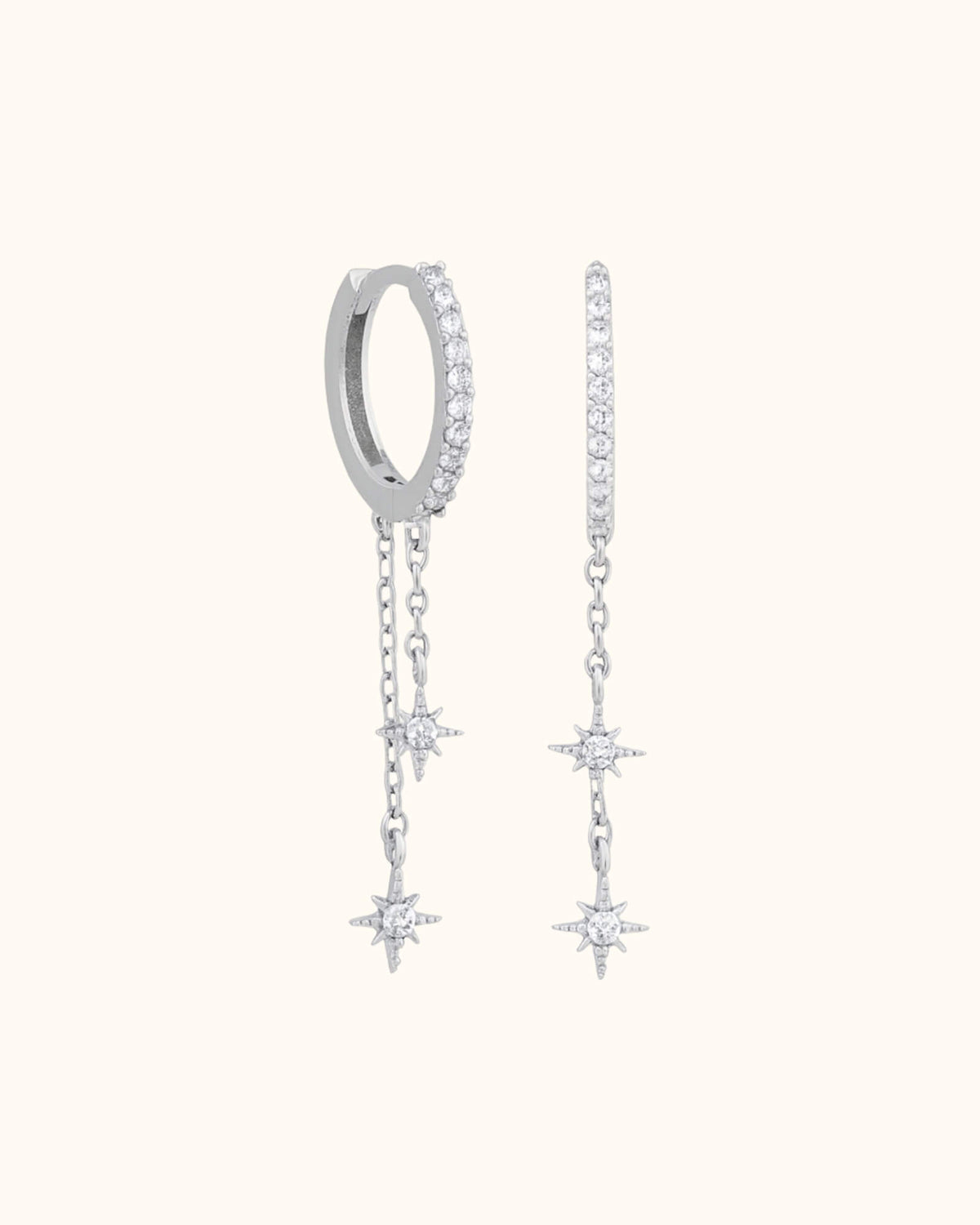 Boucles d'oreilles Shine pendantes argentées