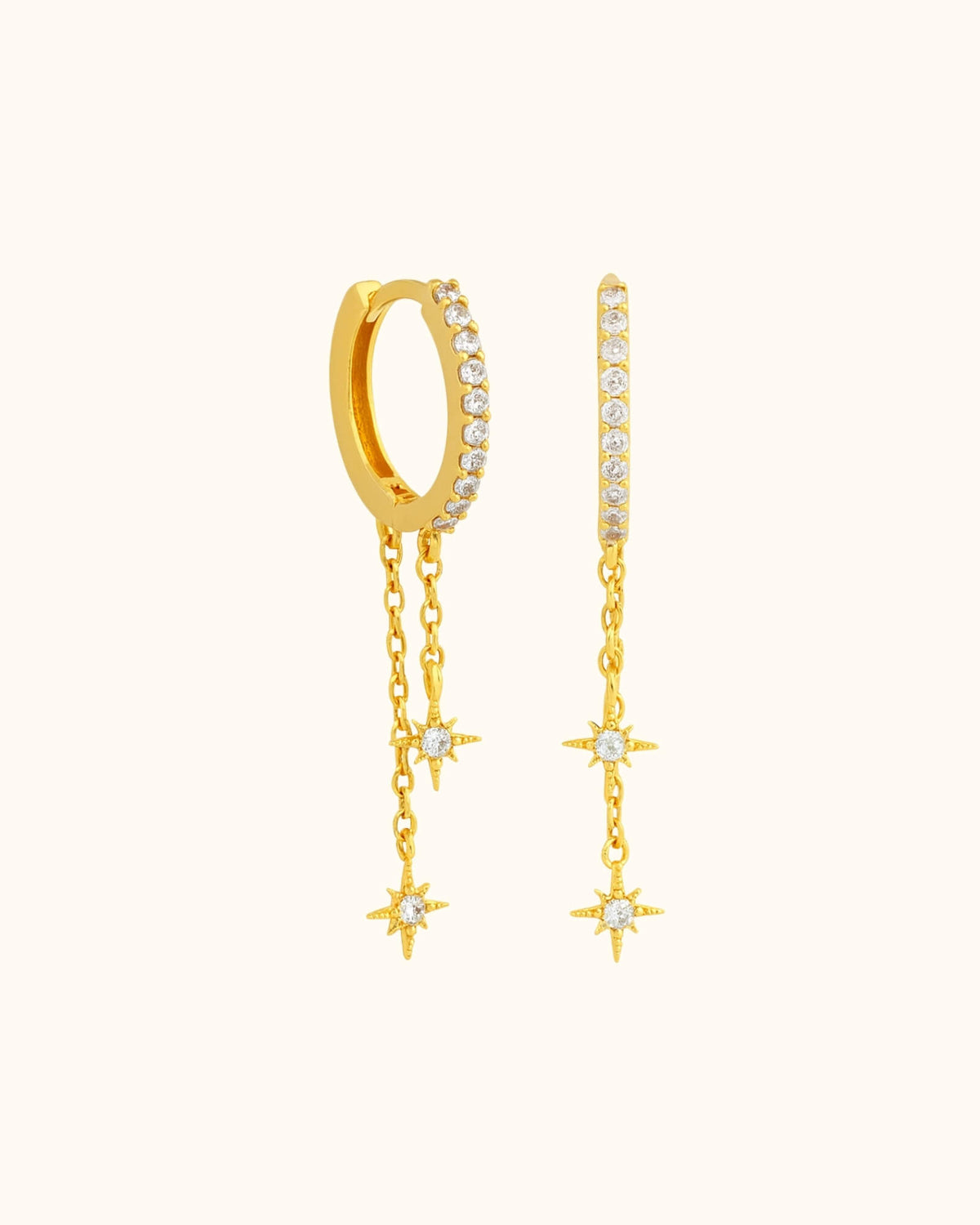 Boucles d'oreilles Shine pendantes dorées