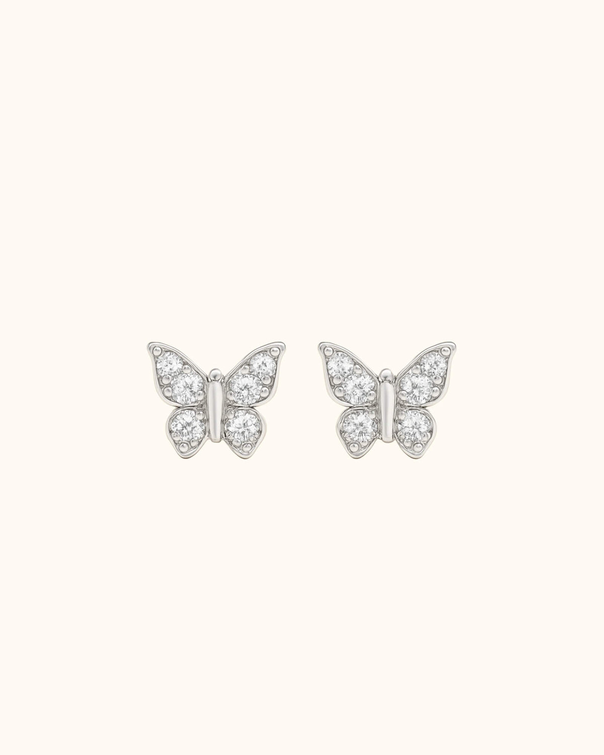 Puces d'oreilles Lolita papillon argentées